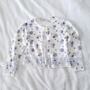 Old Navy Floral Rose Knit Cardigan size S 7/8